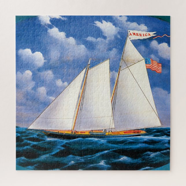 Puzzle El Yate Schooner "America" de James Bard (Vertical)