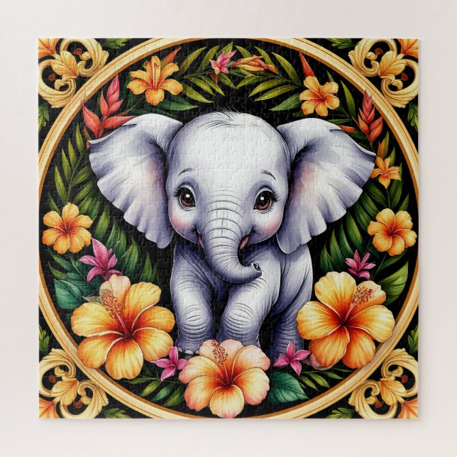 Puzzle Elefante bebé adorable (Vertical)