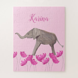 Puzzle Elefante bebé Animales para niños Chica de arte