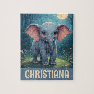 Puzzle Elefante bebé caprichoso personalizado