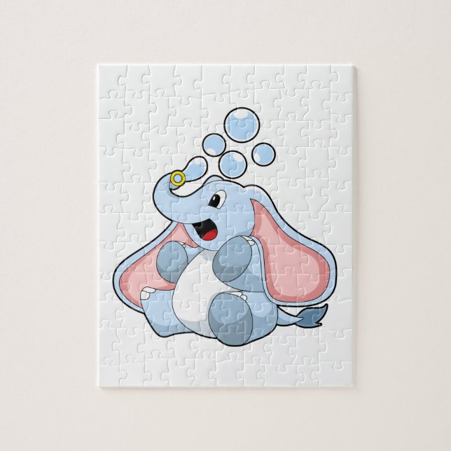Puzzle Elefante con burbujas de agua (Vertical)
