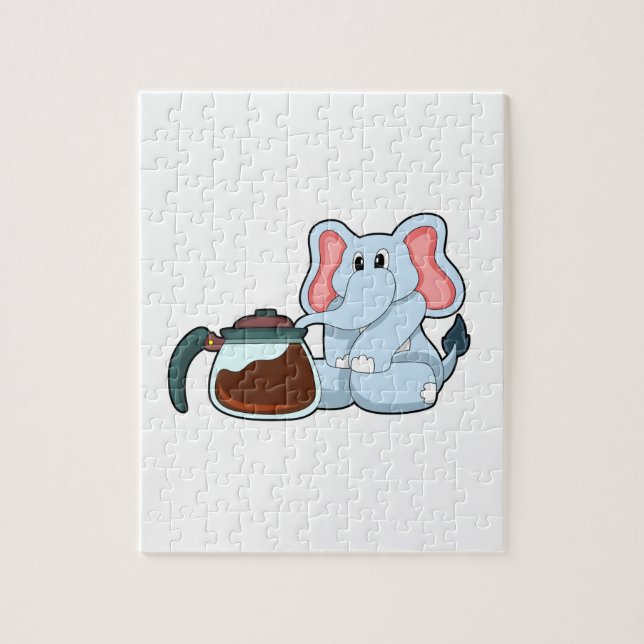 Puzzle Elefante con cafetera (Vertical)