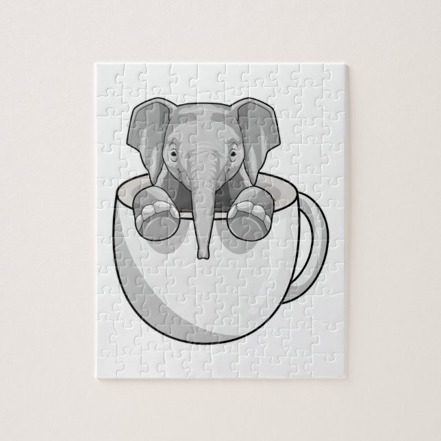 Puzzle Elefante con copa (Vertical)