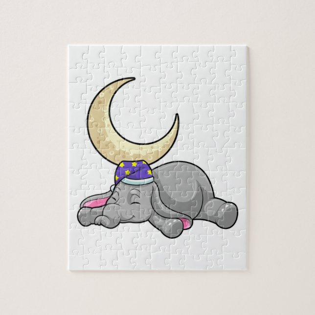 Puzzle Elefante con luna (Vertical)