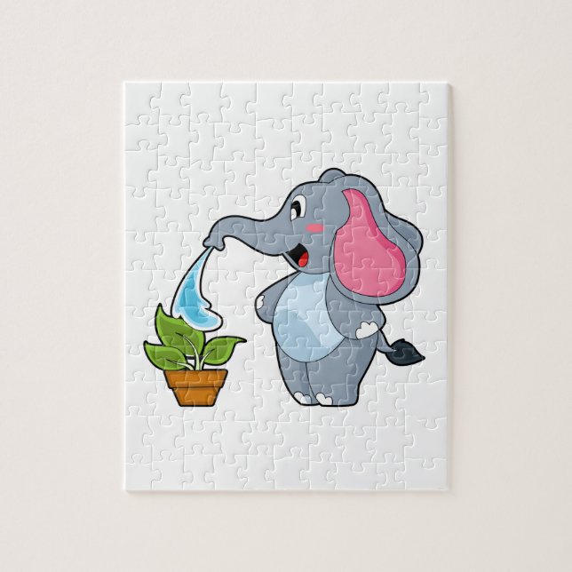 Puzzle Elefante con planta (Vertical)