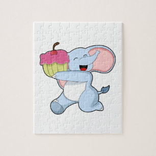 Puzzle Elefante con torta
