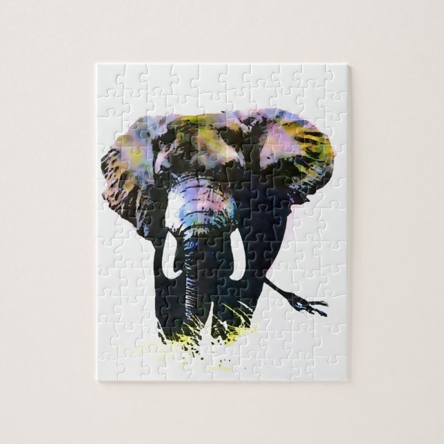 Puzzle Elefante de arte pop - Arte de animales (Vertical)