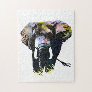 Puzzle Elefante de arte pop - Pintura de Ilustracion anim