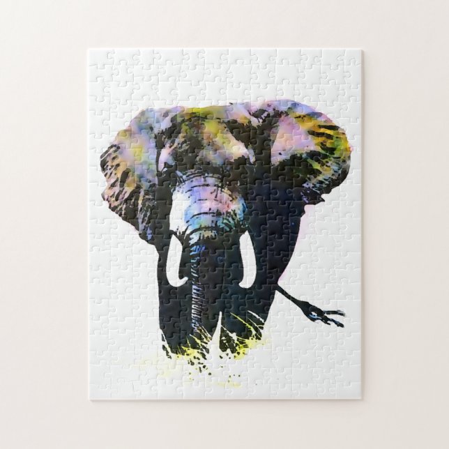 Puzzle Elefante de arte pop - Pintura de Ilustracion anim (Vertical)