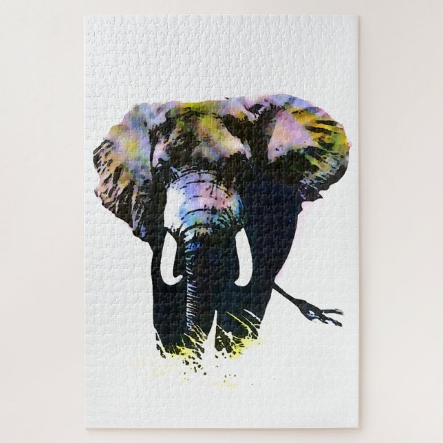 Puzzle Elefante de arte pop - Pintura de Ilustracion anim (Vertical)