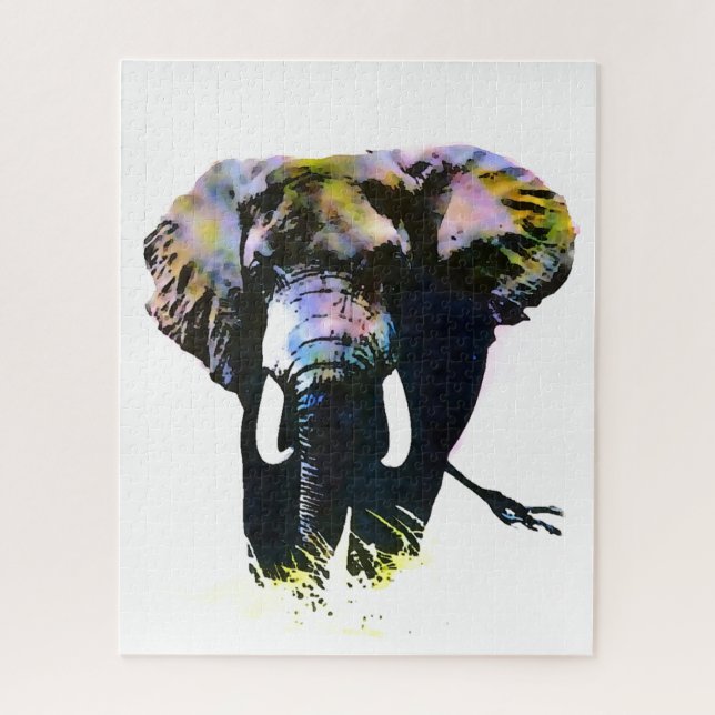 Puzzle Elefante de arte pop - Pintura de Ilustracion anim (Vertical)