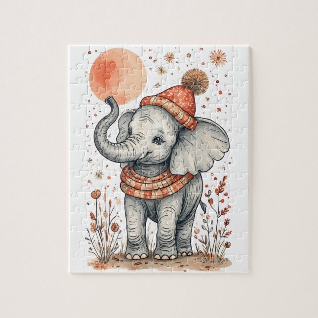 Puzzle Elefante de fiesta  (Vertical)