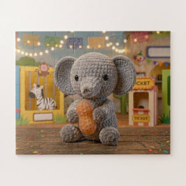Puzzle Elefante de ganchillo lindo y caprichoso en el zoo