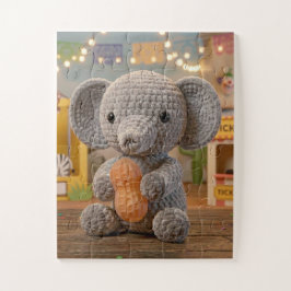 Puzzle Elefante de ganchillo lindo y caprichoso en el zoo