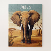 Elefante de la puesta de sol de Sabana