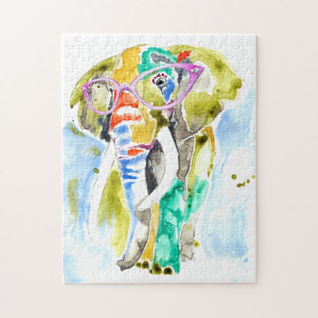 Puzzle Elefante de pantalones inteligentes (Vertical)