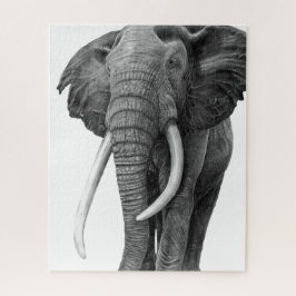 Puzzle Elefante de toros - Dibujo a lápiz