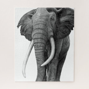 Puzzle Elefante de toros - Dibujo a lápiz