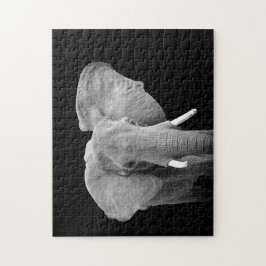 Puzzle Elefante en blanco y negro