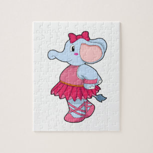 Puzzle Elefante en el ballet con falda
