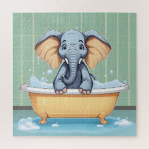 Puzzle Elefante en el baño
