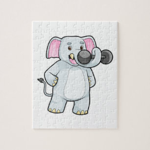 Puzzle Elefante en el entrenamiento Strenght con Dumbbell