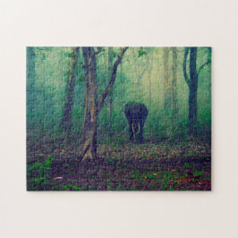 Puzzle Elefante en los bosques.