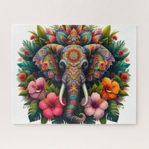 Puzzle Elefante Floral Boho