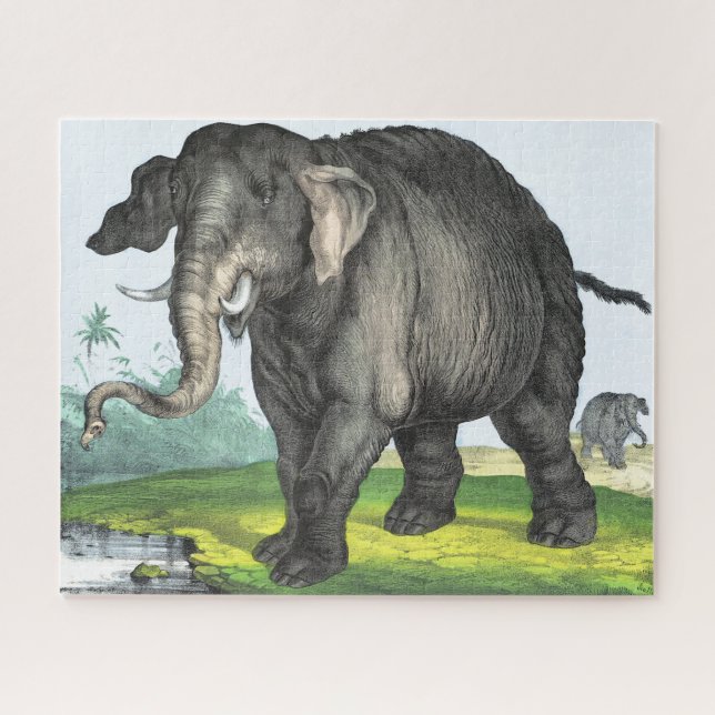 Puzzle Elefante gris (Horizontal)