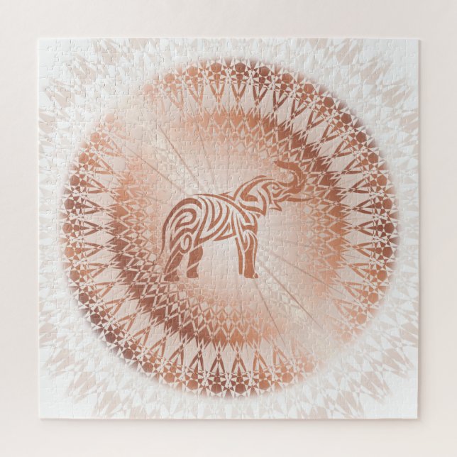 Puzzle Elefante Rosa Gold Mandala (Vertical)
