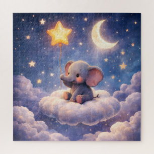 Puzzle Elefante soñador y estrellas de medianoche de 676 