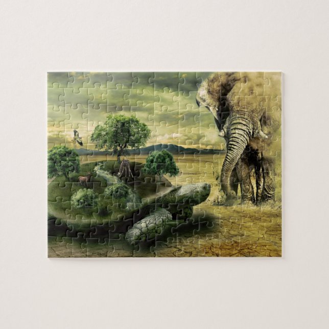 Puzzle Elefante y tortuga (Horizontal)