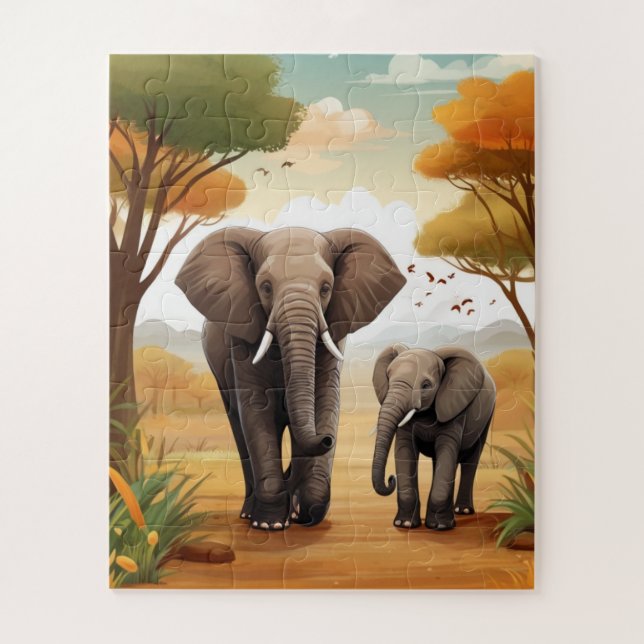 Puzzle Elefantes de Savanna (Vertical)