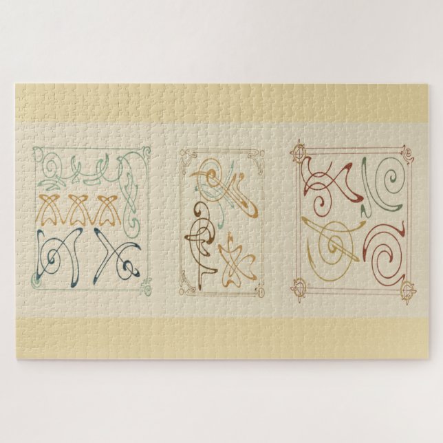 Puzzle Elegancia arabesca: diseño abstracto de Mucha (Horizontal)