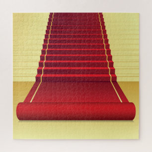 Puzzle Elegancia De Alfombras Rojas: Fondo Vintage.