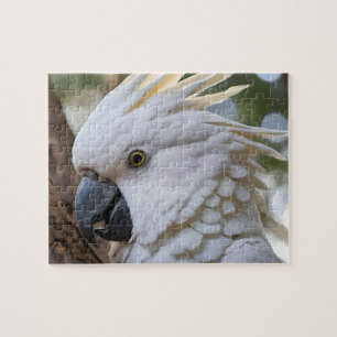 Puzzle Elegancia en blanco: el majestuoso Cockatoo austra