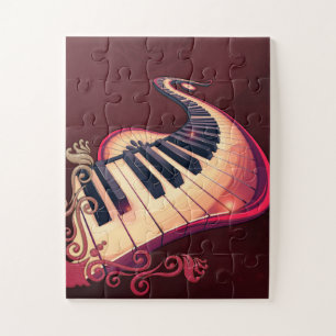 Puzzle Elegancia en movimiento, el piano curvo.