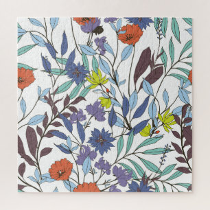 Puzzle Elegancia Floral, Antecedentes Vintage Abstracto.