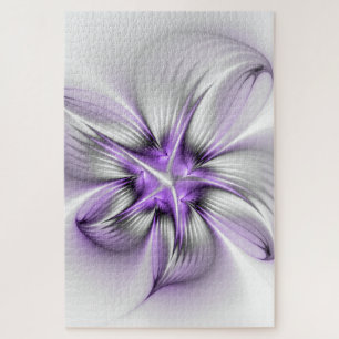 Puzzle Elegancia floral arte abstracto moderno violeta fr