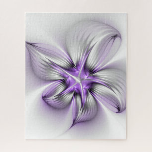 Puzzle Elegancia floral arte contemporáneo abstracto viol