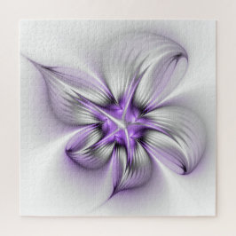Puzzle Elegancia floral arte contemporáneo abstracto viol