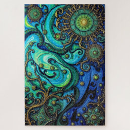 Puzzle Elegancia floral dorada