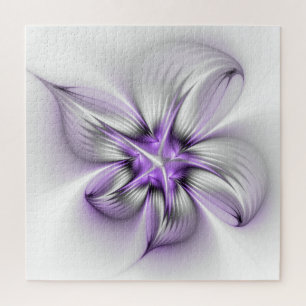 Puzzle Elegancia floral moderna arte abstracto violeta fr