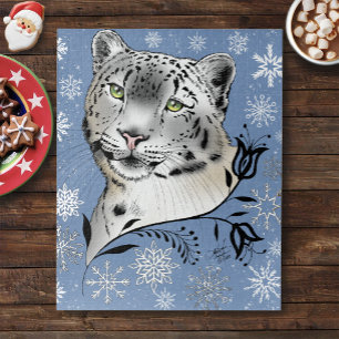 Puzzle Elegancia Invernal del Leopardo de las Nieves Copo