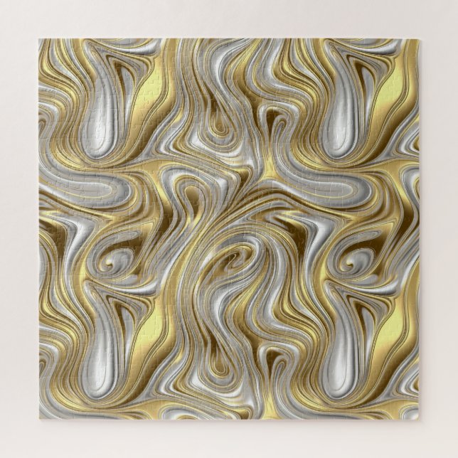 Puzzle Elegancia líquida - Patrón líquido metálico (Vertical)