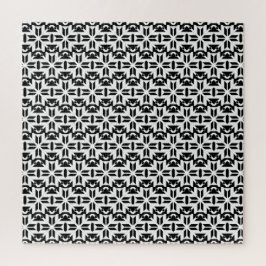 Puzzle Elegant Black and White Geometric Pattern