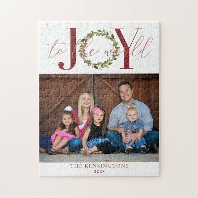 Puzzle Elegant Christmas Joy to the World Holiday Photo (Vertical)
