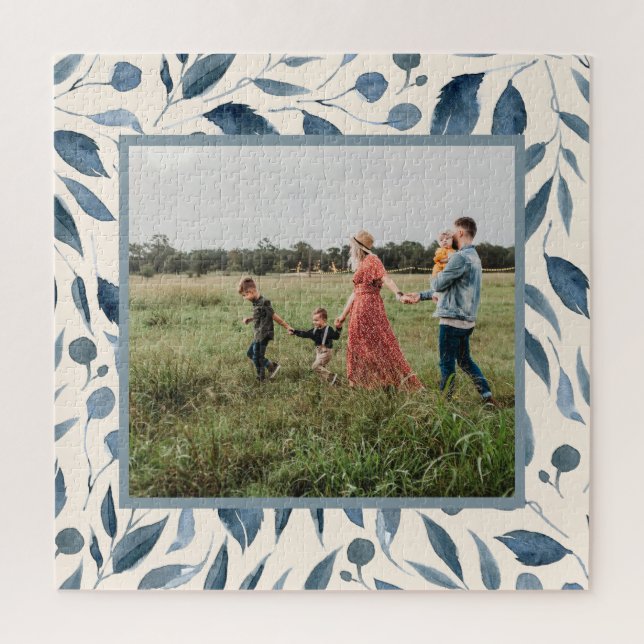 Puzzle Elegante acuarela moderna deja foto Personalizado  (Vertical)