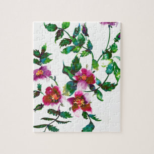 Puzzle Elegante acuarela moderna flores silvestres de col