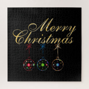 Puzzle Elegante arte de copos de nieve navideños